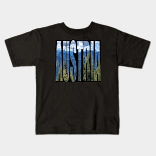 Austria photo in text Kids T-Shirt